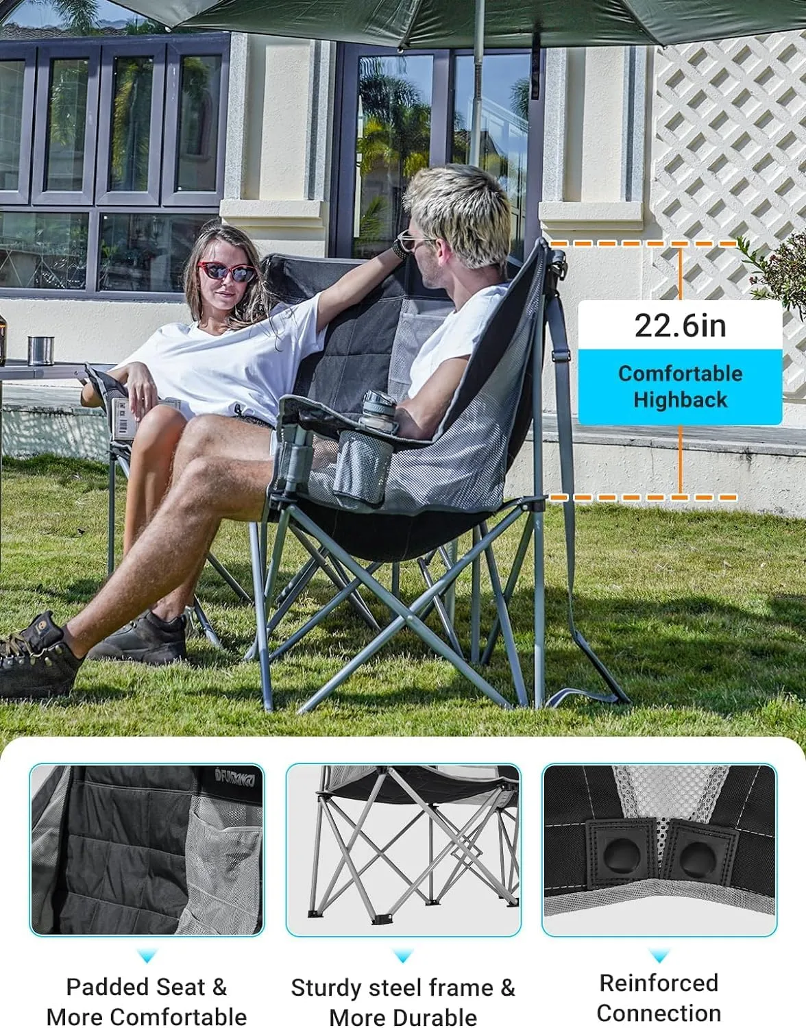 FUNDANGO Double Sofa Chair Loveseat Camping Chairs