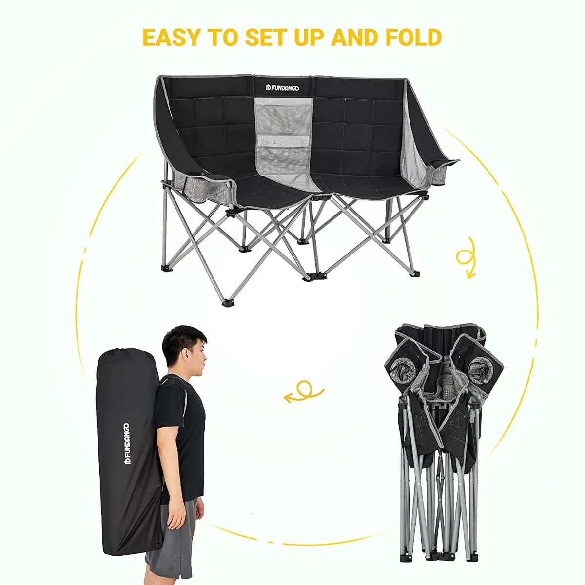 FUNDANGO Double Sofa Chair Loveseat Camping Chairs