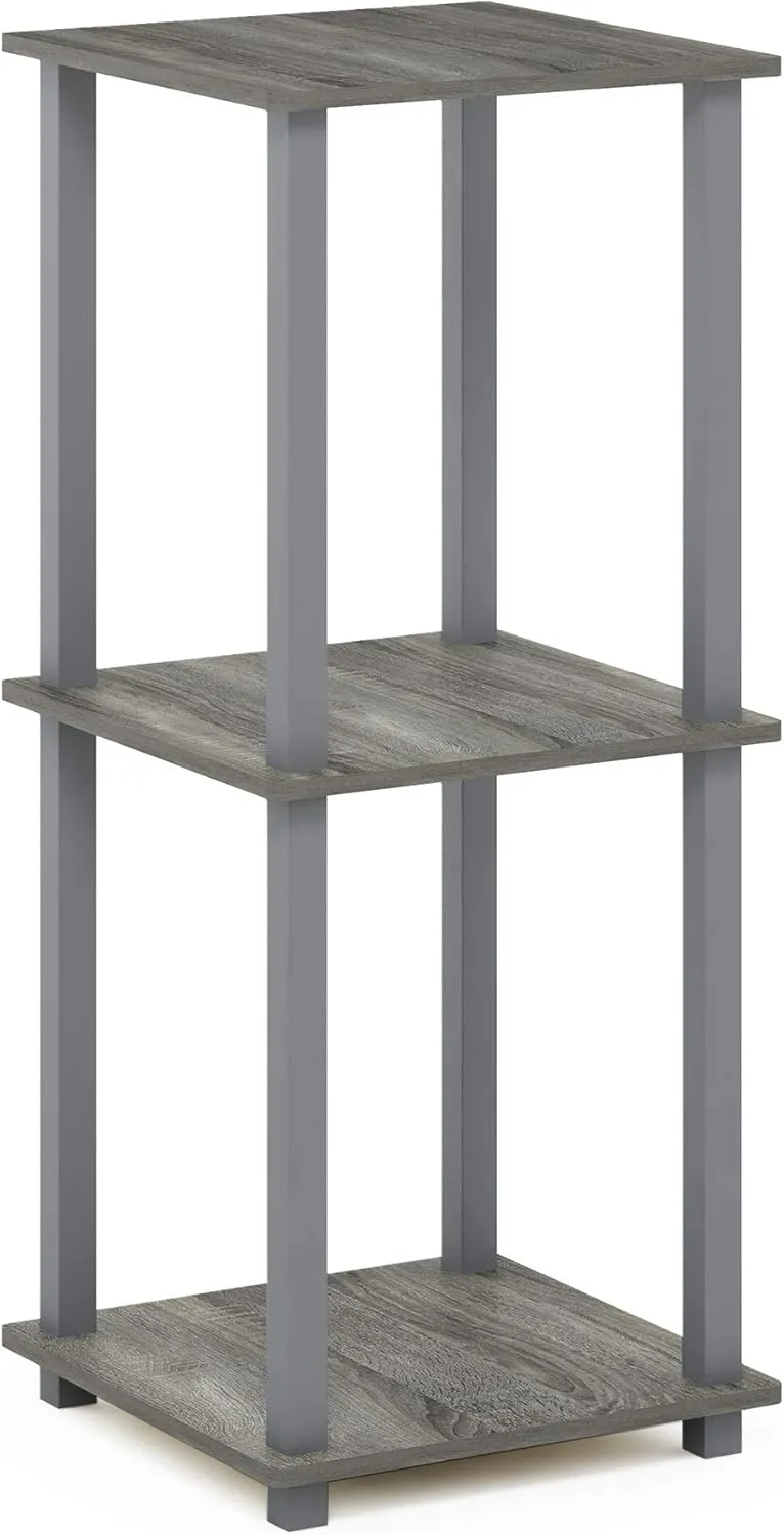 Furinno Simplistic Set of 2 End Table, French Oak Grey/Grey
