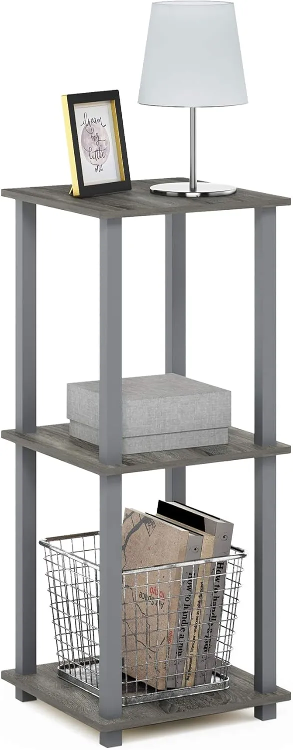 Furinno Simplistic Set of 2 End Table, French Oak Grey/Grey