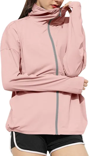 FZYLQY Women's UPF 50  Lightweight Athletic Jacket Full Zip UV Long Sleeve Hoodies SPF Lightweight Jacket Hiking Outfits