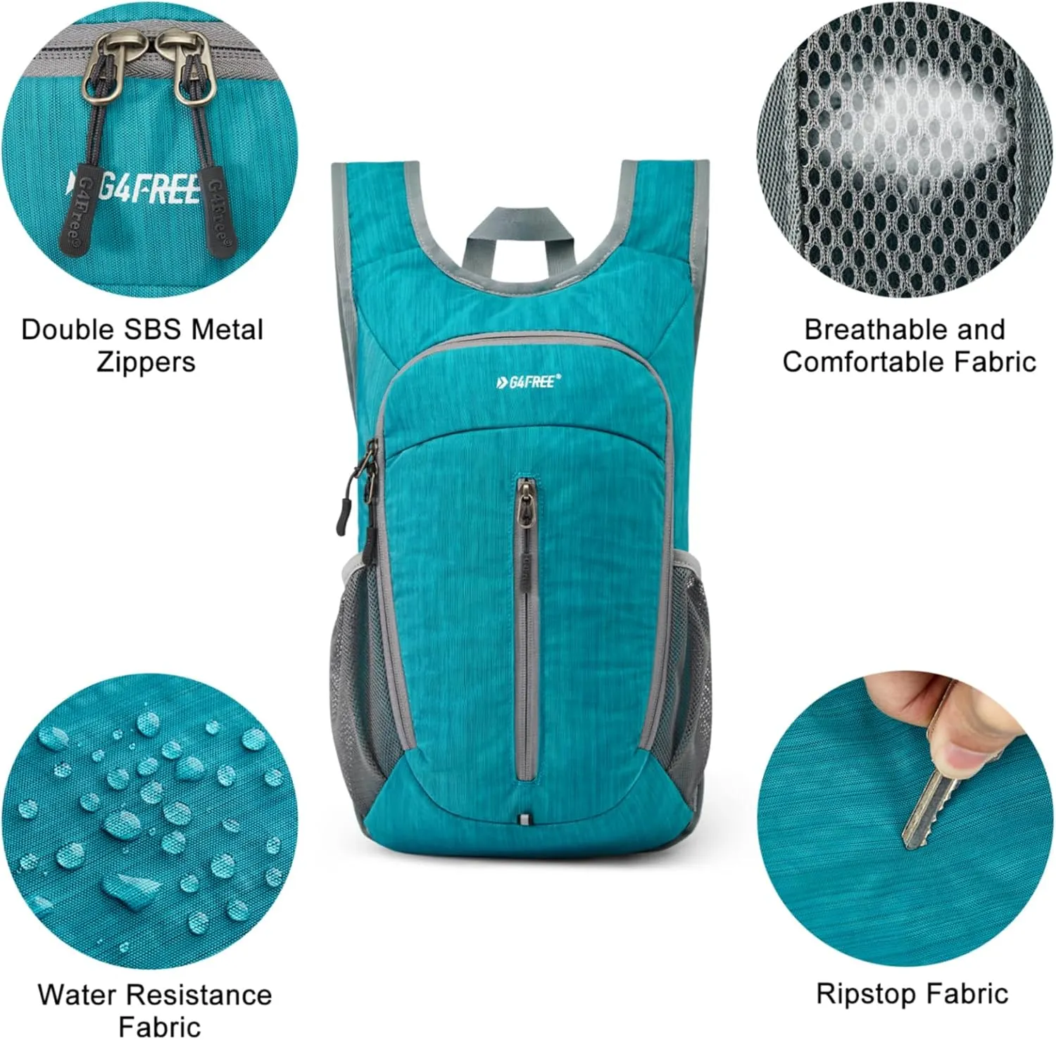 G4Free 10L Hiking Backpack Small Travel Hiking Daypack Lightweight Packable Backpack Casual Foldable Shoulder Bag