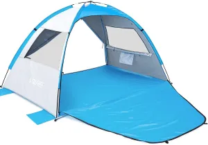 G4Free Portable Beach Tent 2-3 Persons Sun Shade Shelter UPF 50  Sport Umbrella Canopy with Extendable Floor Foldable Lightweight