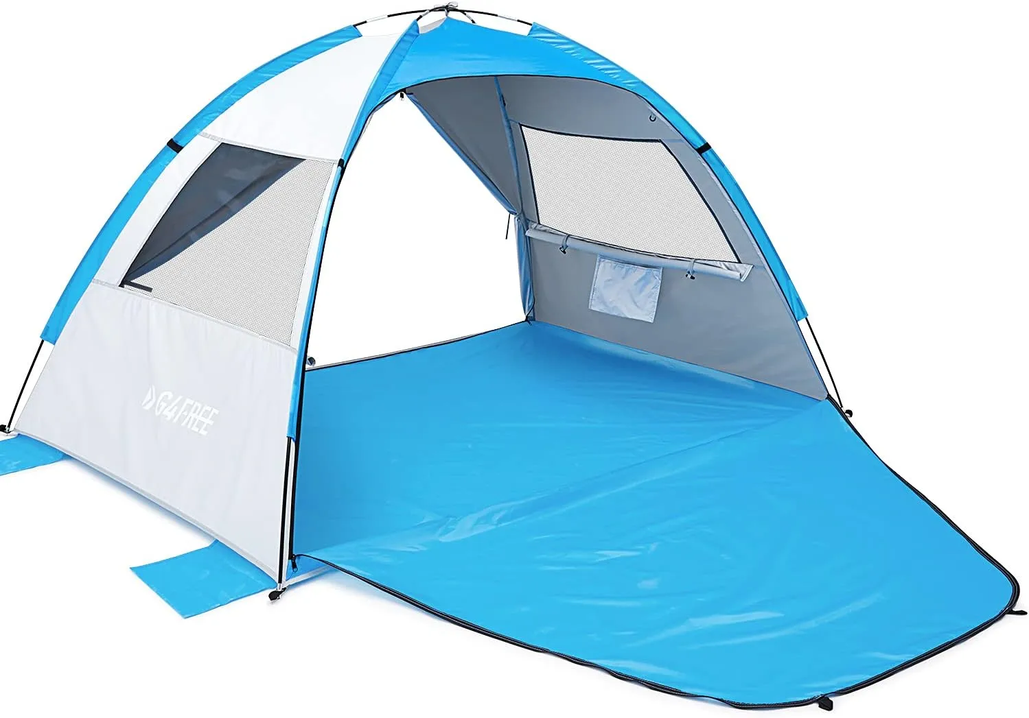 G4Free Portable Beach Tent 2-3 Persons Sun Shade Shelter UPF 50  Sport Umbrella Canopy with Extendable Floor Foldable Lightweight