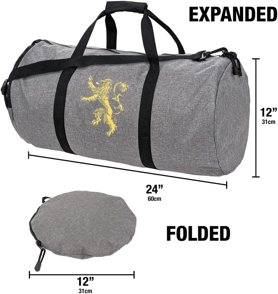 Game of Thrones Lanister Sigil Lightweight Duffel Bag for Sports and Gym Packable for Travel