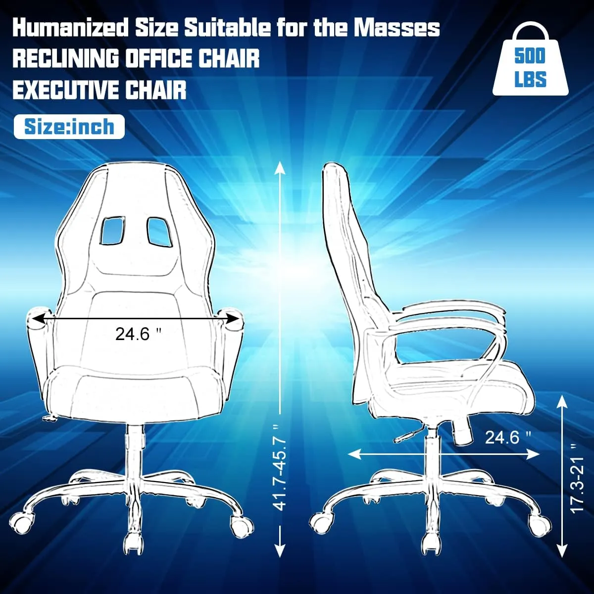 Gaming Chair PC Computer Chair Office Chair for Adult Teen Kids, Ergonomic PU Leather Gamer Chair with Lumbar Support High Back Adjustable Rolling Swivel Desk Chair, Black