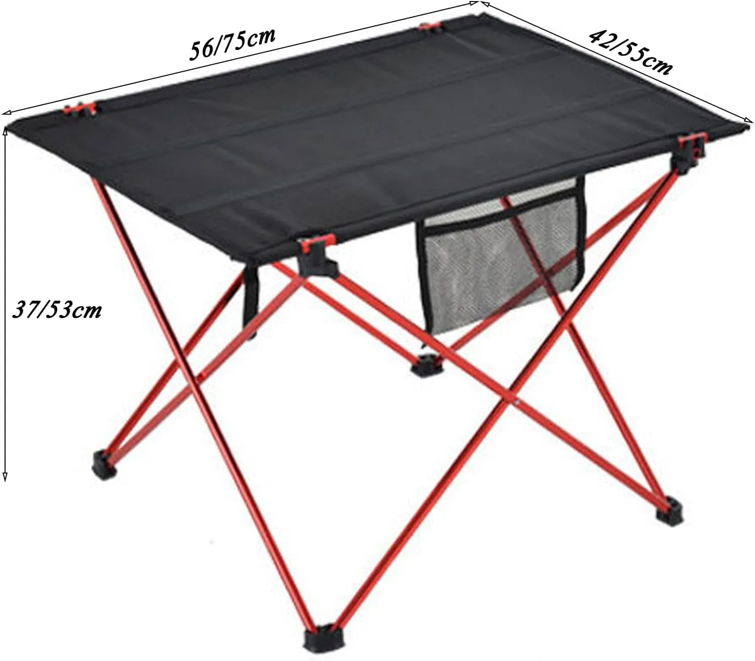 GaRcan Small Folding Camping Table with Aluminum Table Leg, Portable Beach Table for Sand with Carrying Bag, Prefect for Outdoor, Picnic, BBQ, Cooking, Festival (Orange 56×42×37