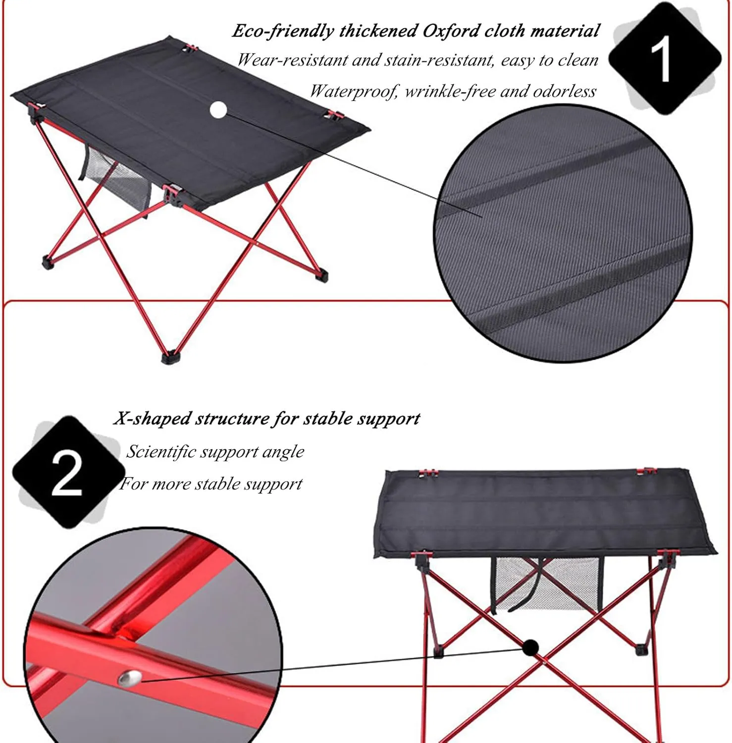 GaRcan Small Folding Camping Table with Aluminum Table Leg, Portable Beach Table for Sand with Carrying Bag, Prefect for Outdoor, Picnic, BBQ, Cooking, Festival (Orange 56×42×37
