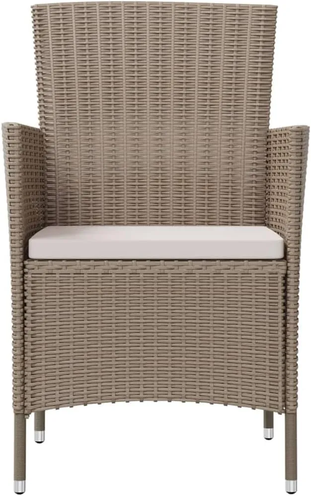 Garden Chairs, Pool Chair, Patio Chairs with Cushions 2 pcs, Easy to Clean Suitable for Patio, Porch, Backyard, Balcony, Garden Poly Rattan Beige