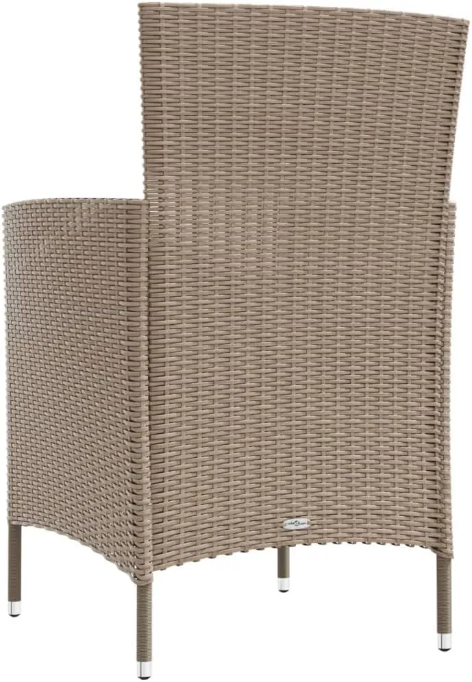 Garden Chairs, Pool Chair, Patio Chairs with Cushions 2 pcs, Easy to Clean Suitable for Patio, Porch, Backyard, Balcony, Garden Poly Rattan Beige