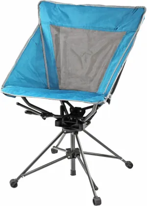 Garden Elements Camping Chair – Portable Outdoor Chair with 360° Swivel, Tall Back Support, Breathable Nylon Mesh, Steel Frame, Foldable Design with Carrying Case – Teal