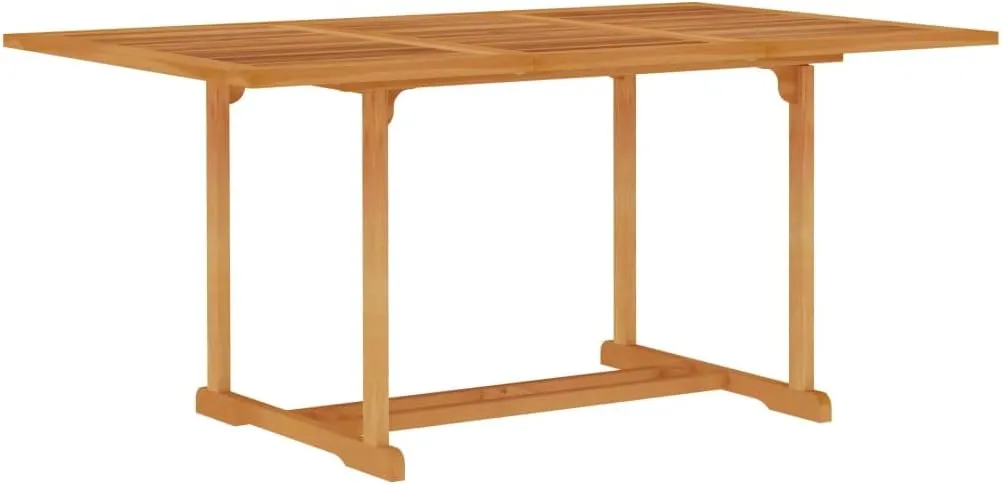 Garden Table Fine Sanded Teak Hardwood Outdoor Furniture, Solid Wood Dining Table for Camping, Kitchen, Picnic, Coffee, Folding, Brown Tables, 59.1 in