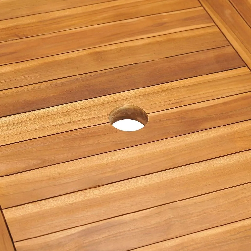 Garden Table Fine Sanded Teak Hardwood Outdoor Furniture, Solid Wood Dining Table for Camping, Kitchen, Picnic, Coffee, Folding, Brown Tables, 59.1 in