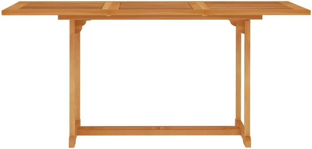 Garden Table Fine Sanded Teak Hardwood Outdoor Furniture, Solid Wood Dining Table for Camping, Kitchen, Picnic, Coffee, Folding, Brown Tables, 59.1 in