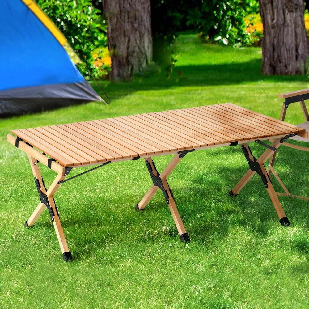 Gardeon Wooden Egg Roll Picnic Table 120cm
