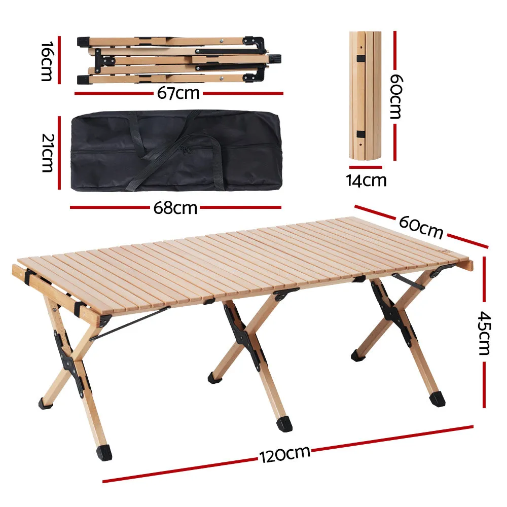 Gardeon Wooden Egg Roll Picnic Table 120cm