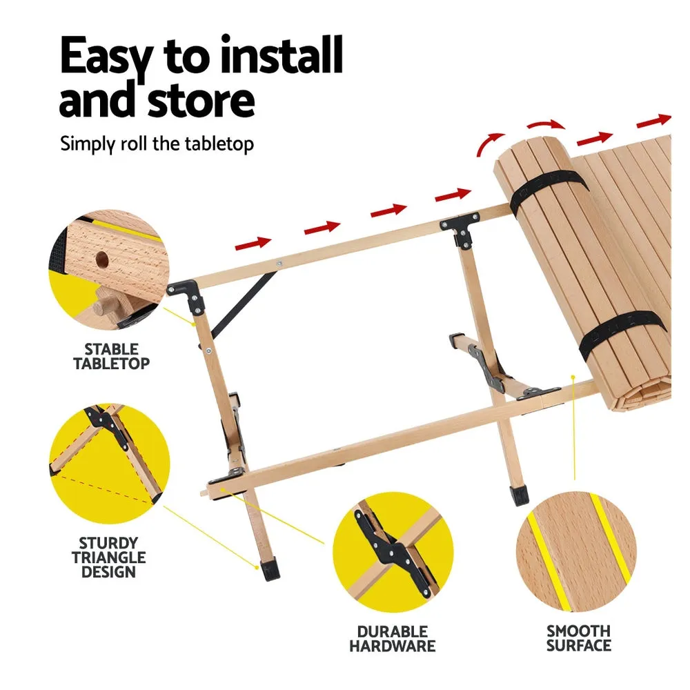 Gardeon Wooden Egg Roll Picnic Table 120cm