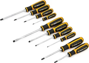 GEARWRENCH 10 Pc. Phillips/Slotted/Pozidriv Dual Material Screwdriver Set - 80060H