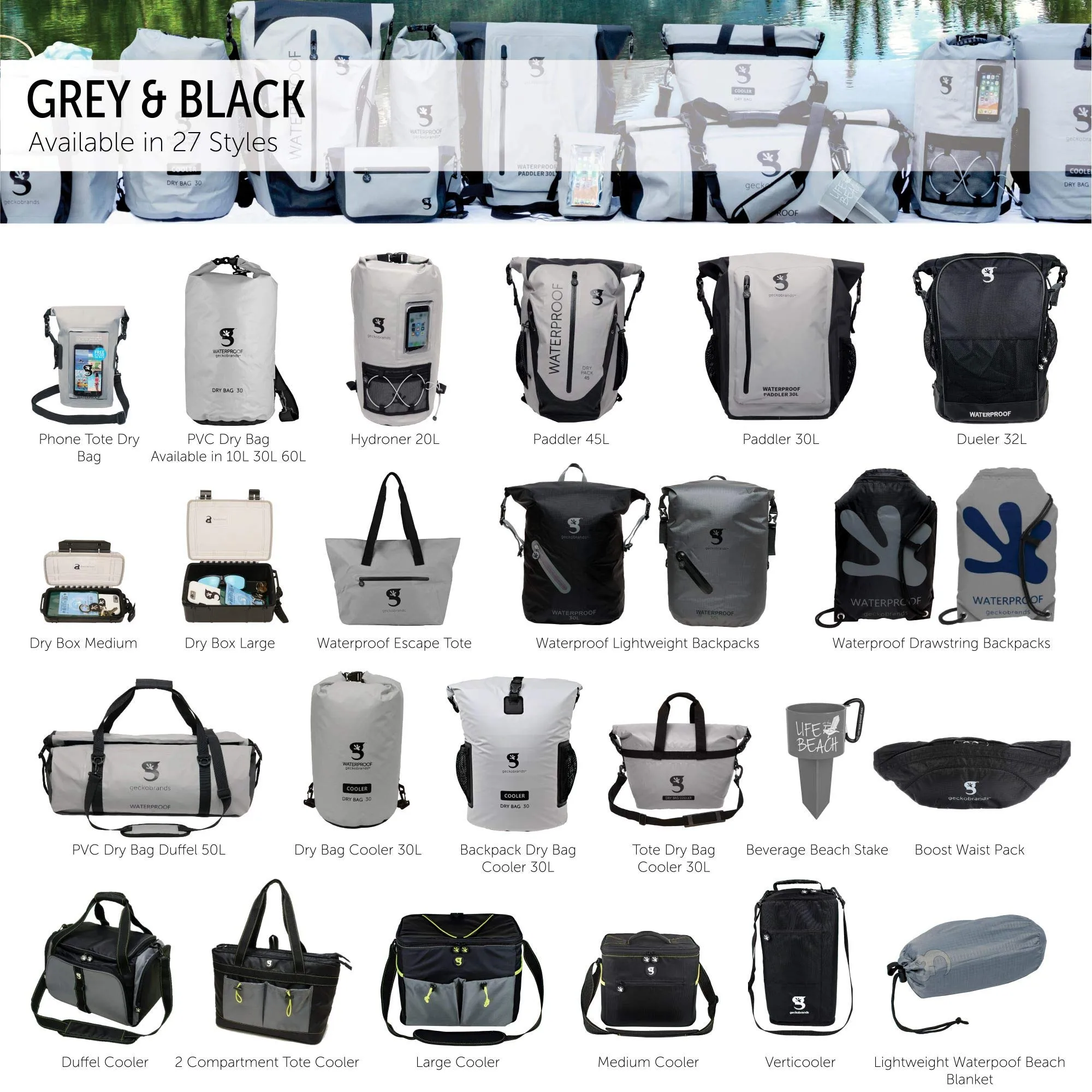Geckobrands Waterproof Lightweight Backpack