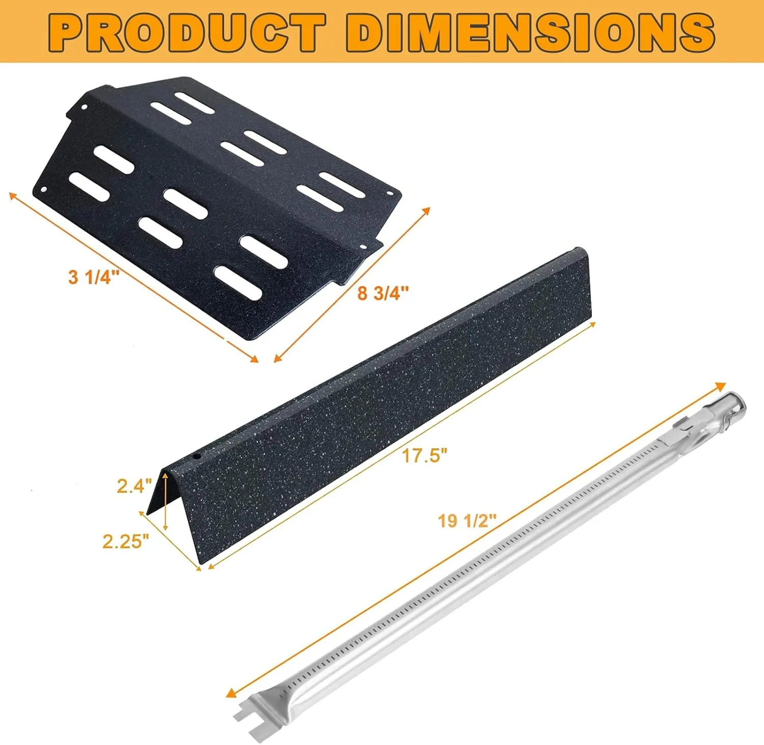 Genesis 300 310 Grill Parts Kit for Weber Genesis E330 E310 S310 E320 S330 S320 EP330 EP310 Parts, Genesis Burner Tube 7621 Flavorizer Bars Heat Deflector Porcelain Steel Grill Parts, 7622 62752
