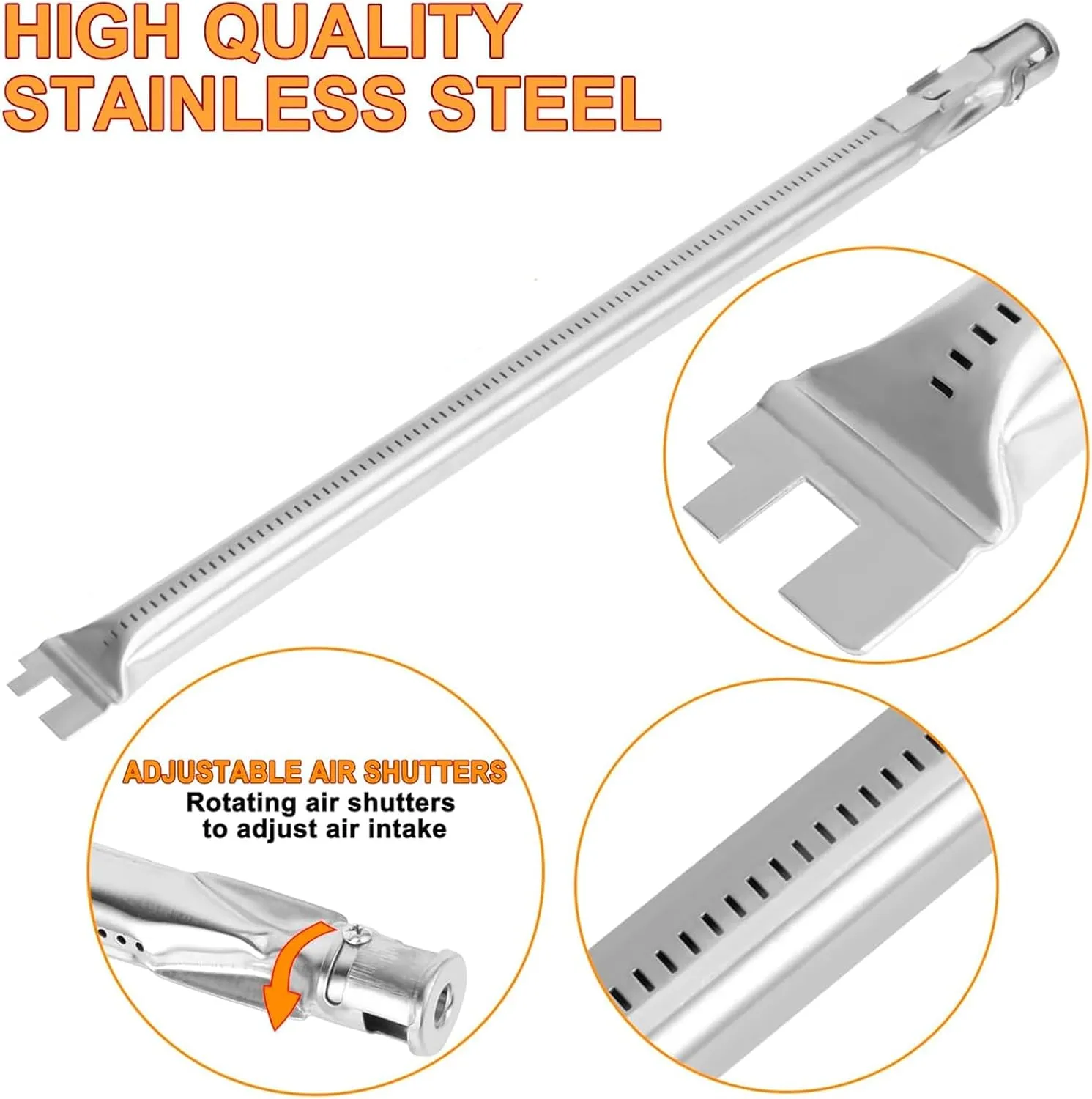 Genesis 300 310 Grill Parts Kit for Weber Genesis E330 E310 S310 E320 S330 S320 EP330 EP310 Parts, Genesis Burner Tube 7621 Flavorizer Bars Heat Deflector Porcelain Steel Grill Parts, 7622 62752