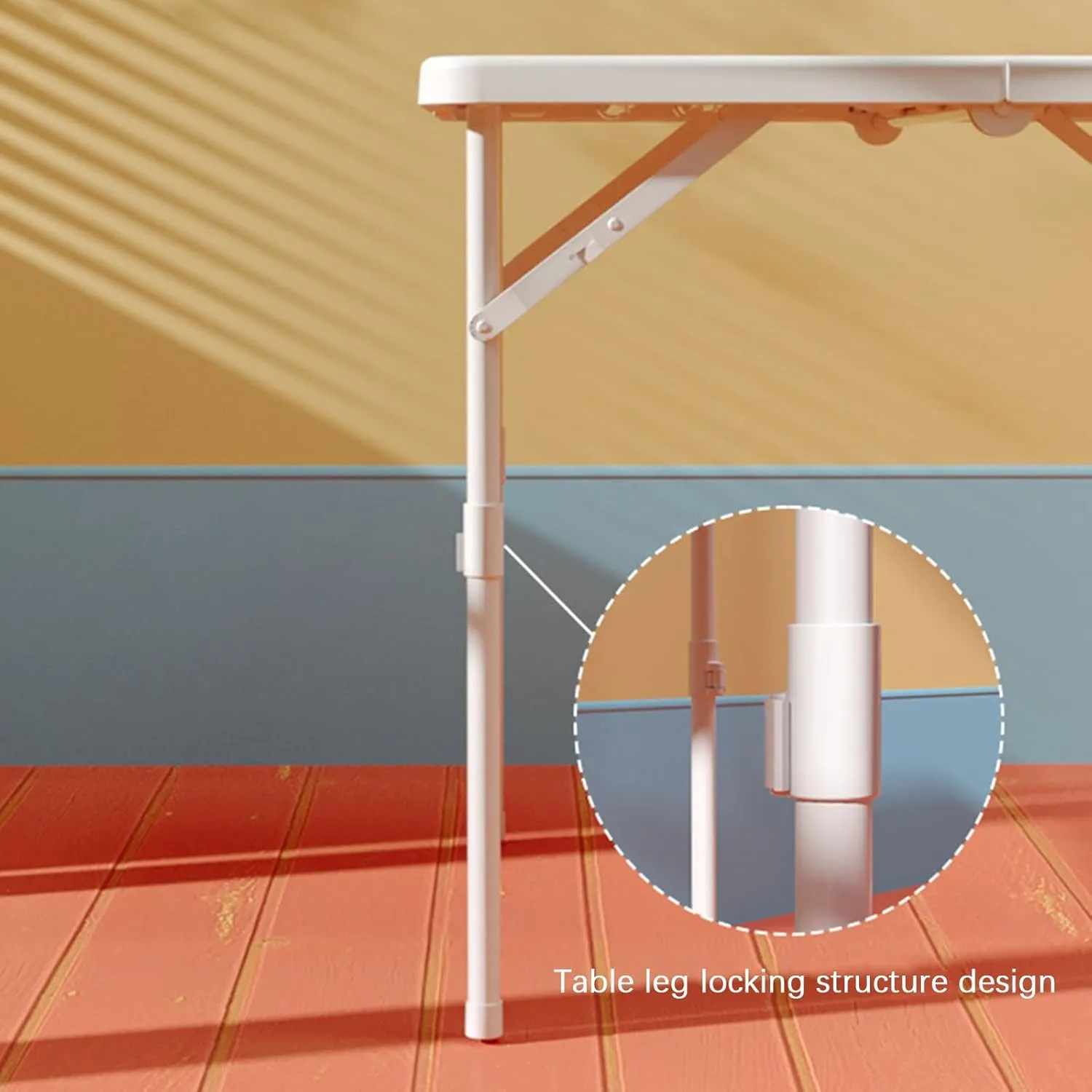 GeRRiT Folding Camping Table, Adjustable Height Square Dining Table, Portable Fold in Half Outdoor Folding Table, Heavy Duty Small Table for Picnic Party Cooking Beach, 86x86x74cm, White, 980707