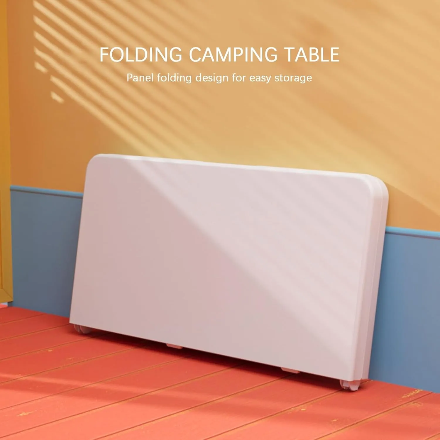 GeRRiT Folding Camping Table, Adjustable Height Square Dining Table, Portable Fold in Half Outdoor Folding Table, Heavy Duty Small Table for Picnic Party Cooking Beach, 86x86x74cm, White, 980707