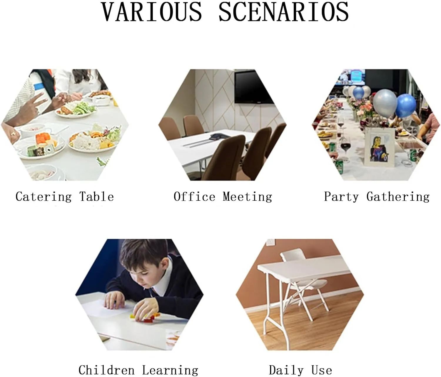 GeRRiT Folding Camping Table, Adjustable Height Square Dining Table, Portable Fold in Half Outdoor Folding Table, Heavy Duty Small Table for Picnic Party Cooking Beach, 86x86x74cm, White, 980707