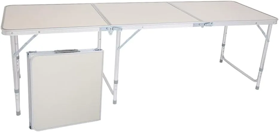 GEXECEUSS Aluminum Camping Folding Table Portable Picnic Table with Carry Handle No Assembly for Outdoor Picnic Beach BBQ Garden Cooking Office