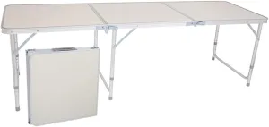 GEXECEUSS Aluminum Camping Folding Table Portable Picnic Table with Carry Handle No Assembly for Outdoor Picnic Beach BBQ Garden Cooking Office