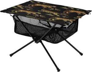 Golden Tiger Black Portable Folding Camping Table, Compact Lightweight Beach Table with Carrying Bag for Outdoor Picnics, BBQs, Camp