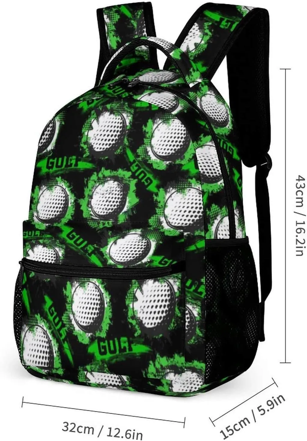 Golf Backpack with Lunch Box & Pencil Case for Kids Girls Boys School, 16 Inch Cool Golf Bookbag, School Backpack for Students Children, sustainable, Lightweight, Large Capacity