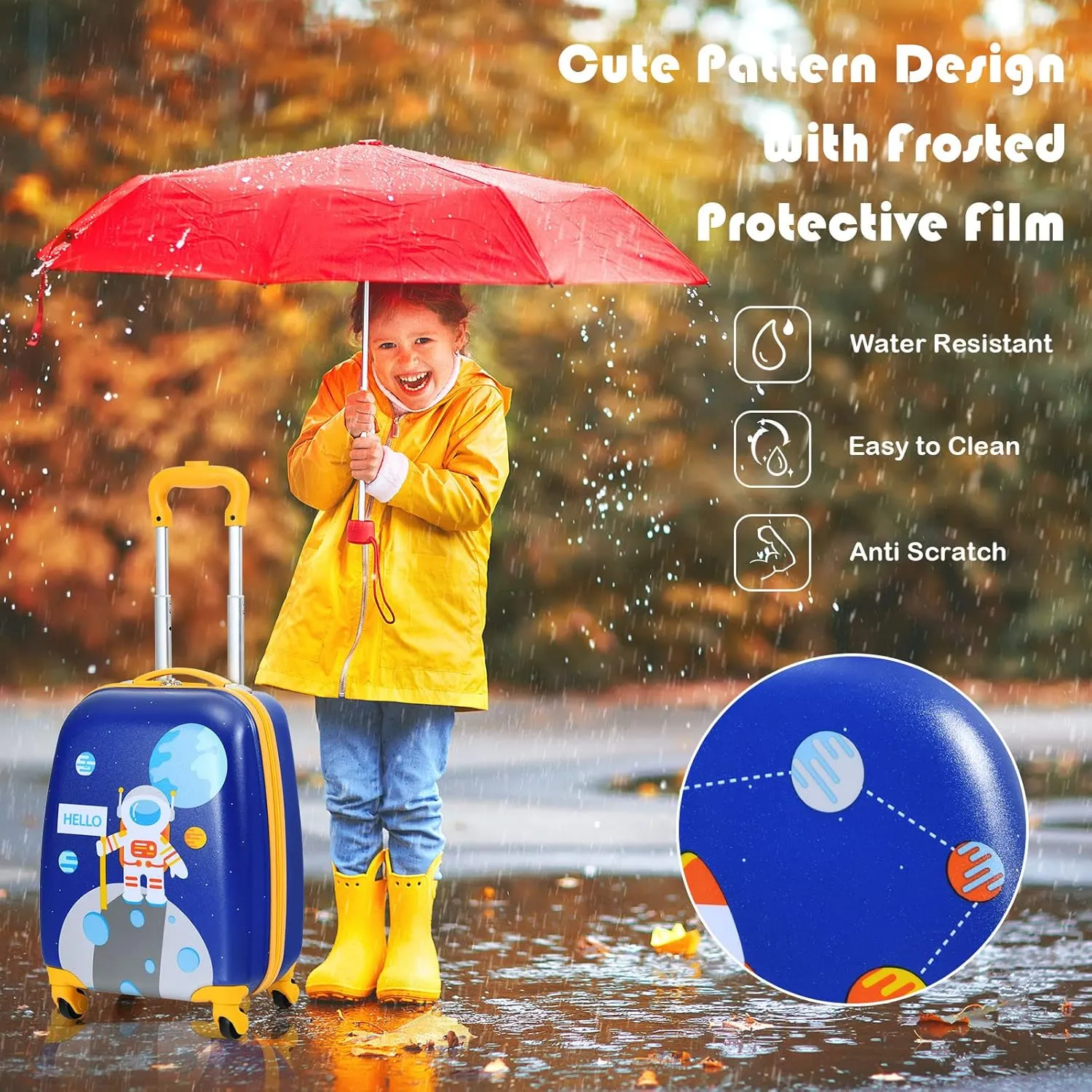 Goplus 2PC Kids Luggage, 12" & 16" Kids Carry On Luggage Set with 4 Spinner Wheels, Lightweight Rolling Spinner Suitcase for Children Toddlers Boys and Girls Travel