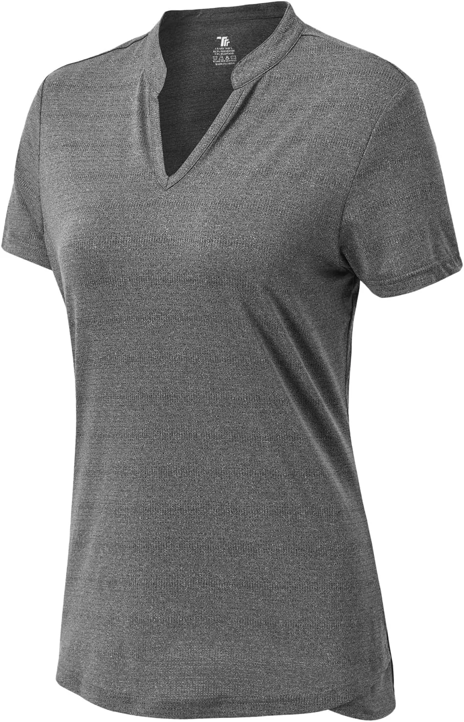 Gopune Women's V Neck Golf Polo Shirts Collarless Short Sleeve Lightweight Quick Dry Tennis Running T-Shirts