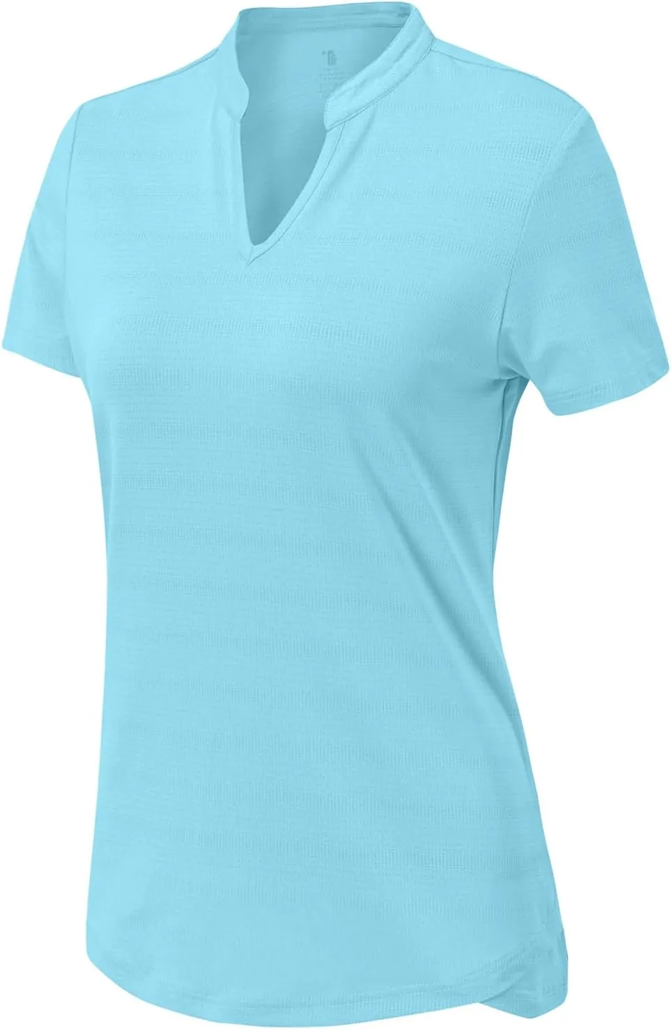 Gopune Women's V Neck Golf Polo Shirts Collarless Short Sleeve Lightweight Quick Dry Tennis Running T-Shirts