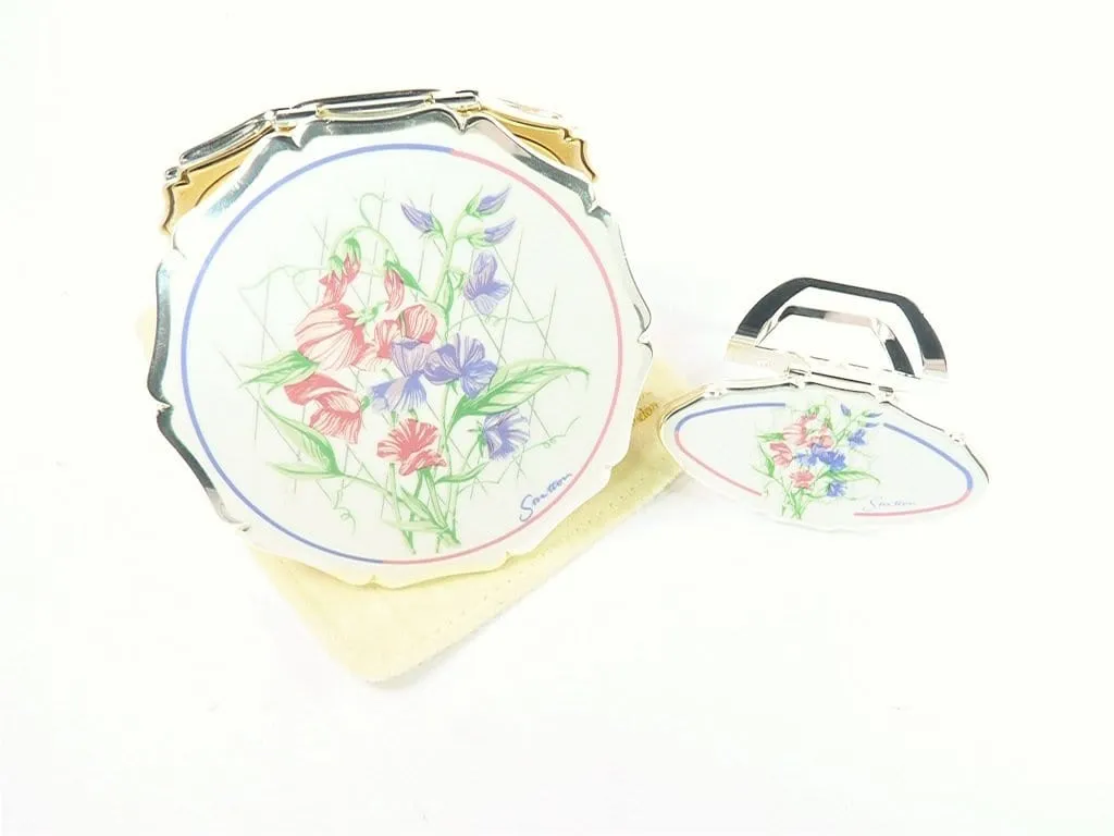 Gorgeous Stratton Compact Mirror And Lipstick Holder Set In Original Case 1990s Unused