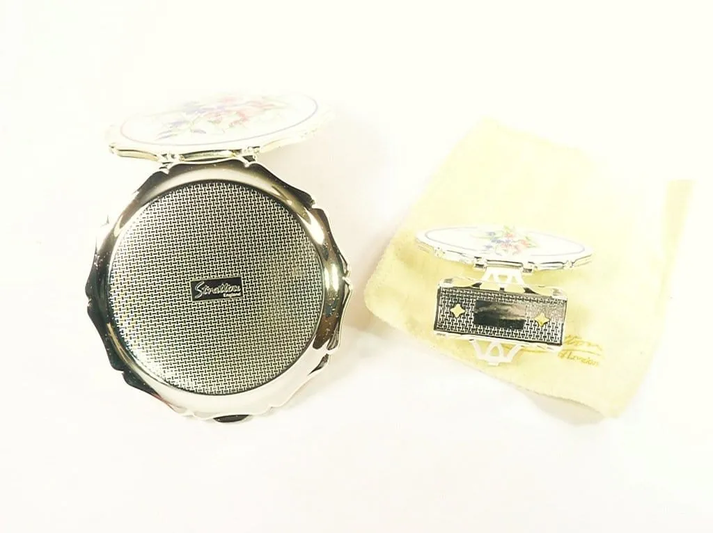 Gorgeous Stratton Compact Mirror And Lipstick Holder Set In Original Case 1990s Unused