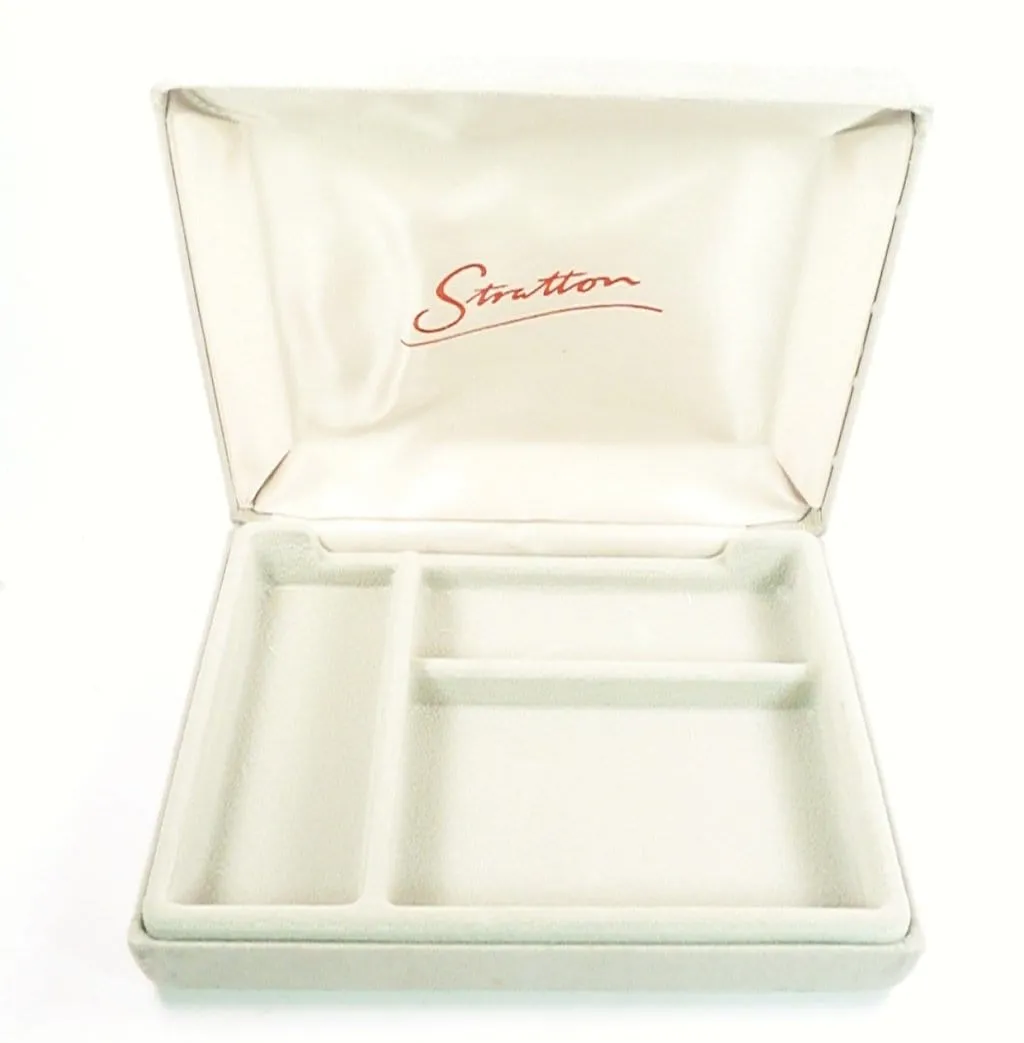 Gorgeous Stratton Compact Mirror And Lipstick Holder Set In Original Case 1990s Unused