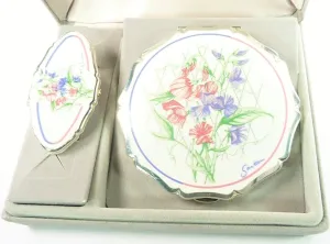 Gorgeous Stratton Compact Mirror And Lipstick Holder Set In Original Case 1990s Unused