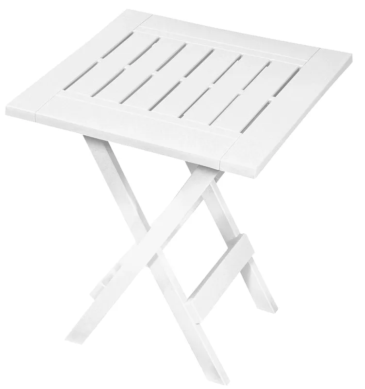 GRACIOUS LIVING Gracious Living Adirondack 14195-6PDQ Side Table, Resin Table, White Table, Foldable