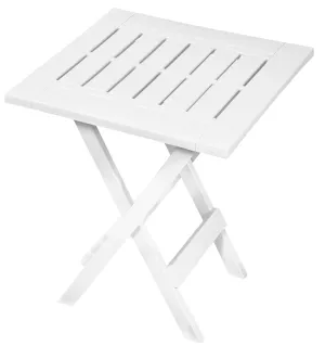 GRACIOUS LIVING Gracious Living Adirondack 14195-6PDQ Side Table, Resin Table, White Table, Foldable
