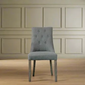Grey, padded dining chair