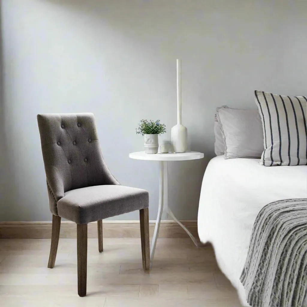 Grey, padded dining chair