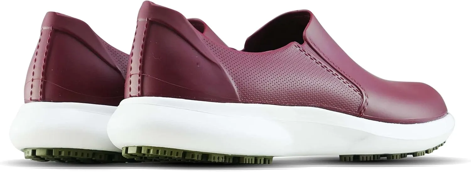 GRIP&COMFY Waterproof Shoes for Women - Slip on - Comfortable Non Slip Walking Rain Shoes - Soft Thermoplastic Rubber Sneakers - Garden Nurses Chefs All Weather Lightweight