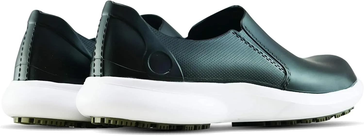 GRIP&COMFY Waterproof Shoes for Women - Slip on - Comfortable Non Slip Walking Rain Shoes - Soft Thermoplastic Rubber Sneakers - Garden Nurses Chefs All Weather Lightweight