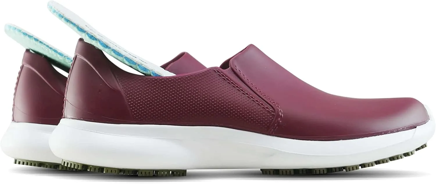 GRIP&COMFY Waterproof Shoes for Women - Slip on - Comfortable Non Slip Walking Rain Shoes - Soft Thermoplastic Rubber Sneakers - Garden Nurses Chefs All Weather Lightweight