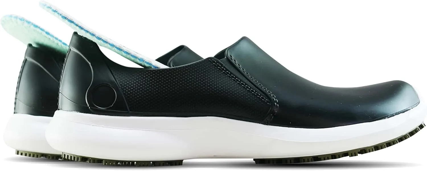 GRIP&COMFY Waterproof Shoes for Women - Slip on - Comfortable Non Slip Walking Rain Shoes - Soft Thermoplastic Rubber Sneakers - Garden Nurses Chefs All Weather Lightweight