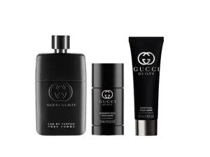 Gucci Guilty Pour Homme 3 Pcs Gift Set: Eau de Parfum 90ml Spray   75ml Deo   50ml Gel - Hard Box