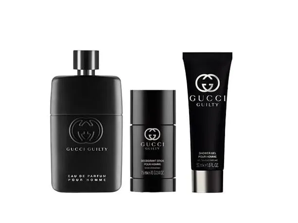 Gucci Guilty Pour Homme 3 Pcs Gift Set: Eau de Parfum 90ml Spray   75ml Deo   50ml Gel - Hard Box