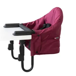 guzzie Guss Portable Clip on High Chair for Baby Seat - Folding and Easy Setup for Travel, Home, Restaurants, Picnics - Machine Washable Fabric - Bordeaux